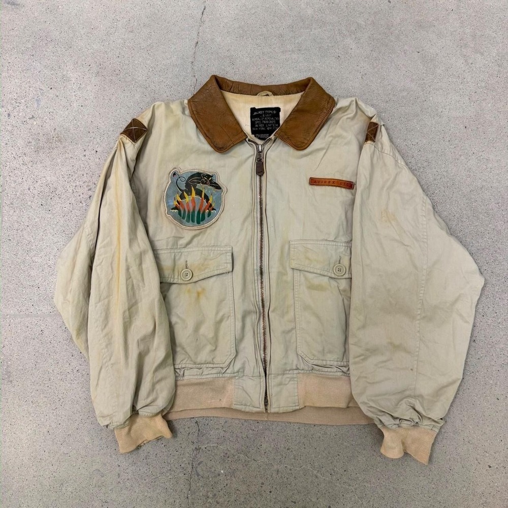1980s/90s Avirex Military Style Bomber Jacket (Size Medium)